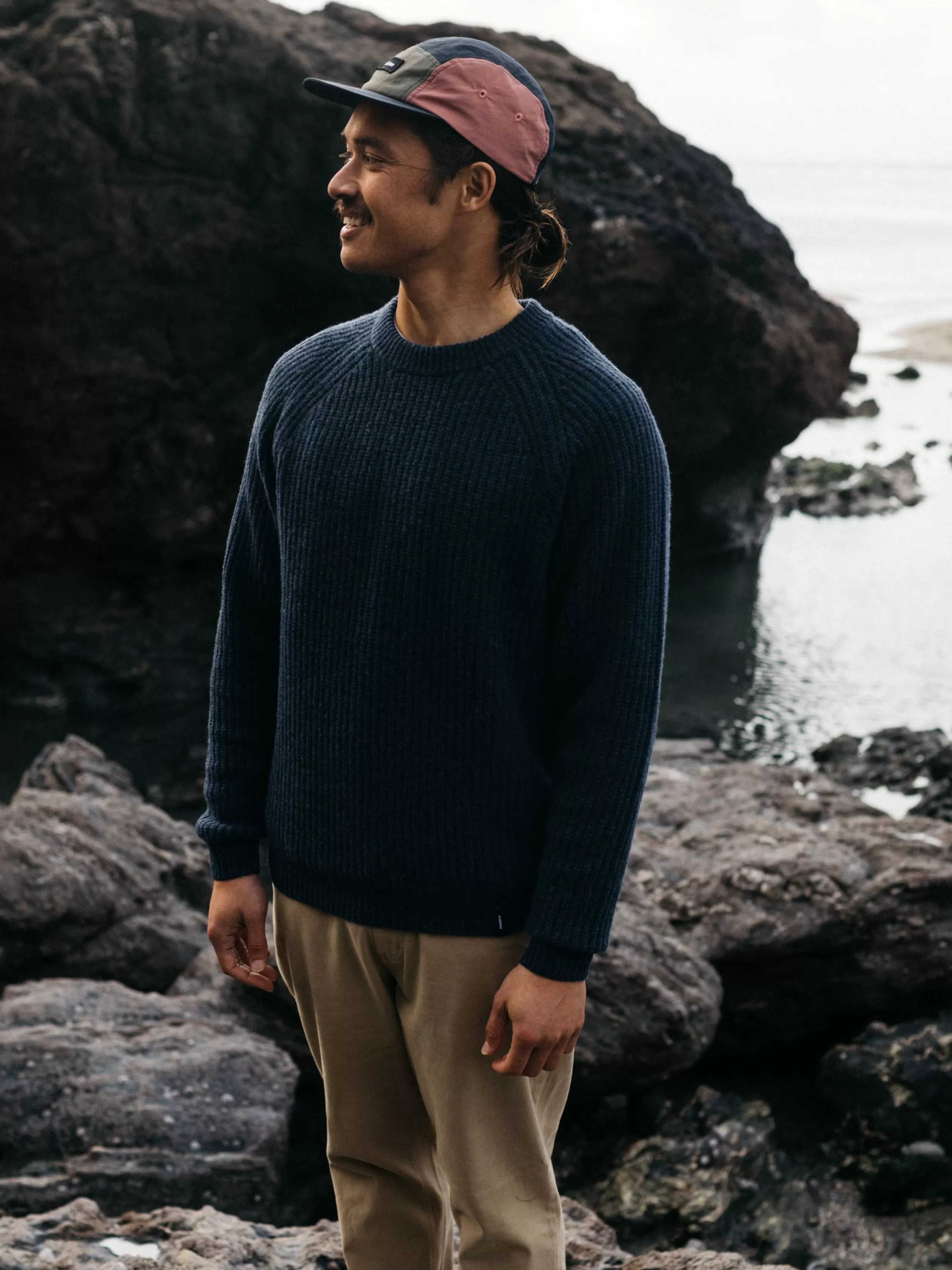 Finisterre 100% Merino wool fisherman jumper in < Knitwear