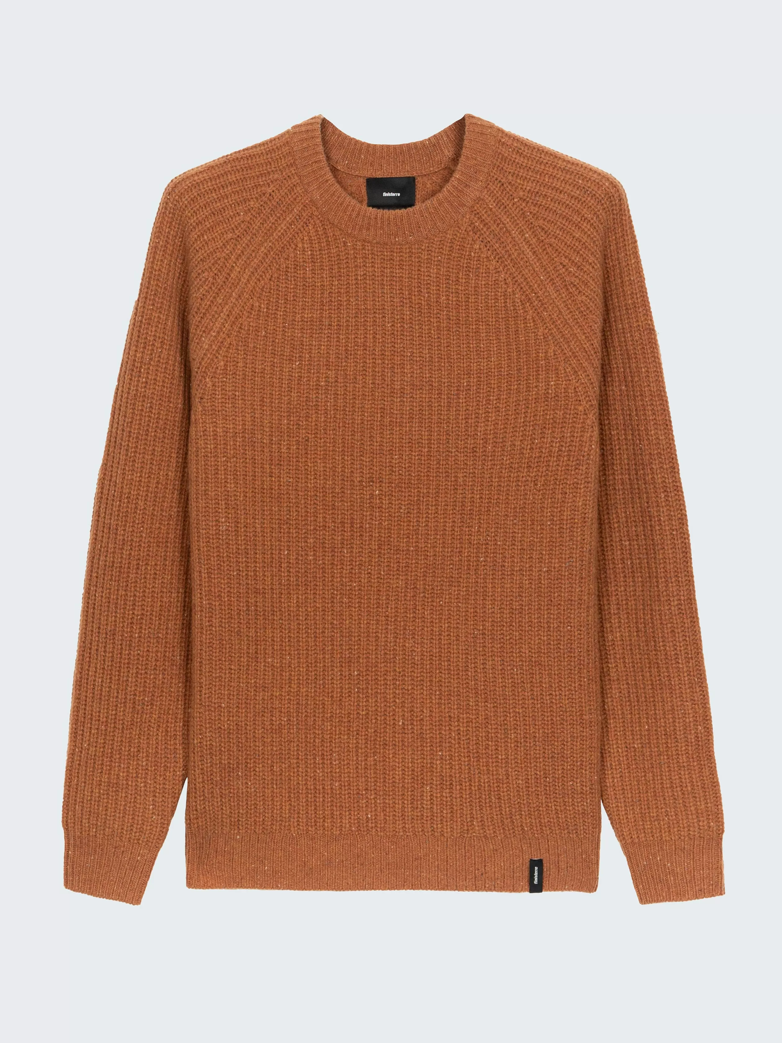 Finisterre 100% Merino wool fisherman jumper in terracotta< Knitwear