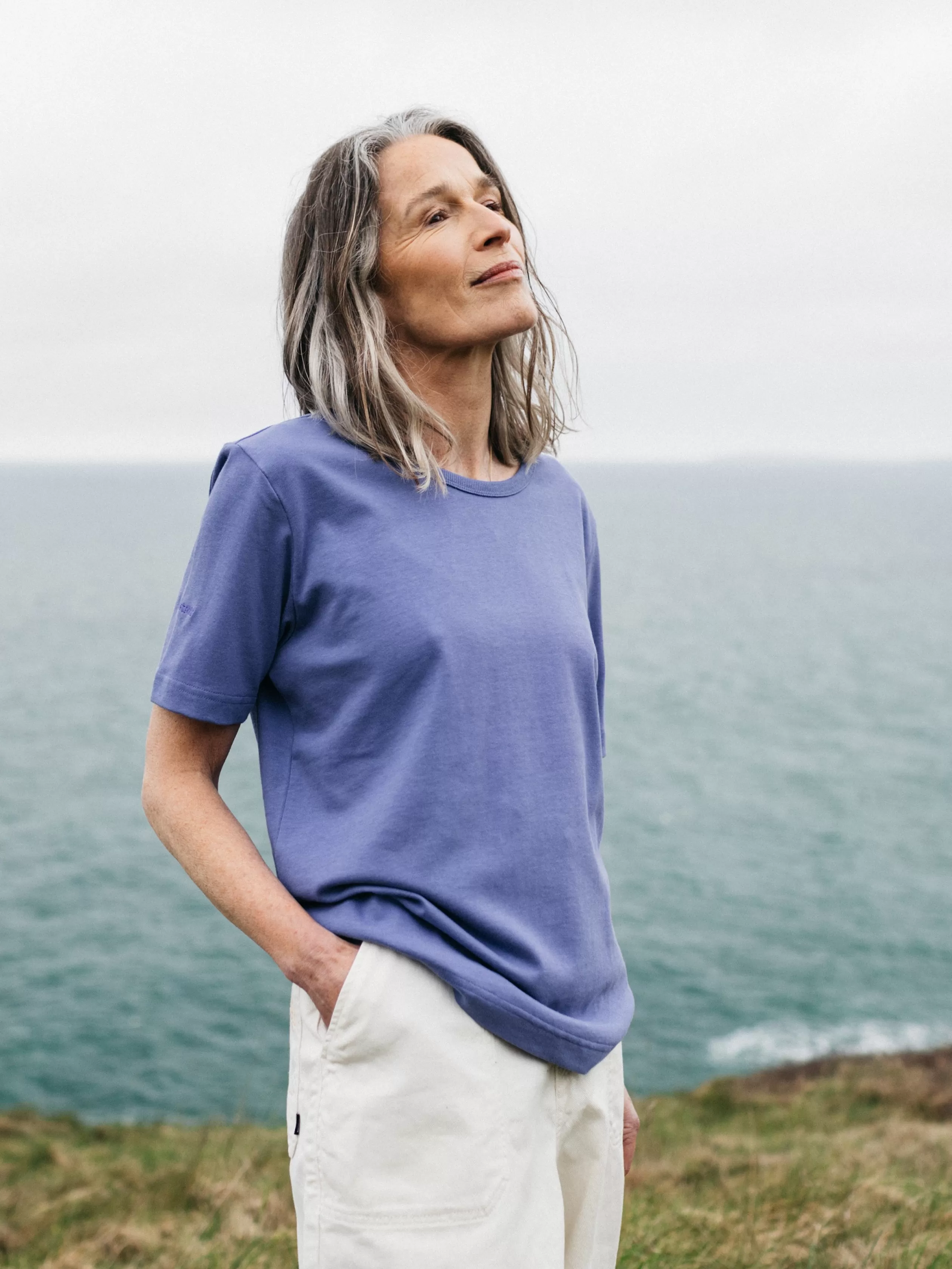 Finisterre Organic and recycled cotton T-shirt in purple<Women Tops & T-Shirts