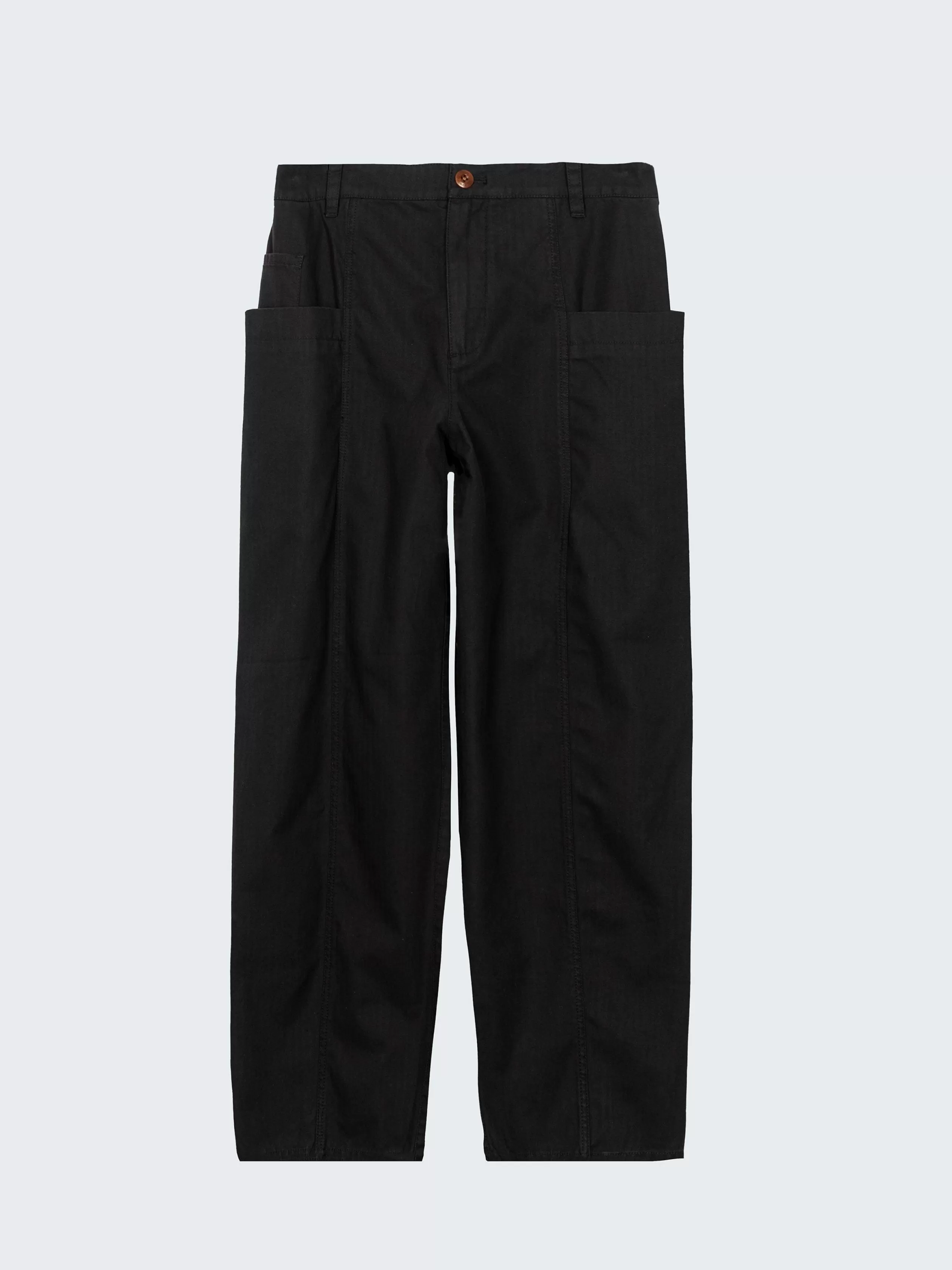 Finisterre Organic cotton barrel leg trouser in black<Women Trousers & Leggings