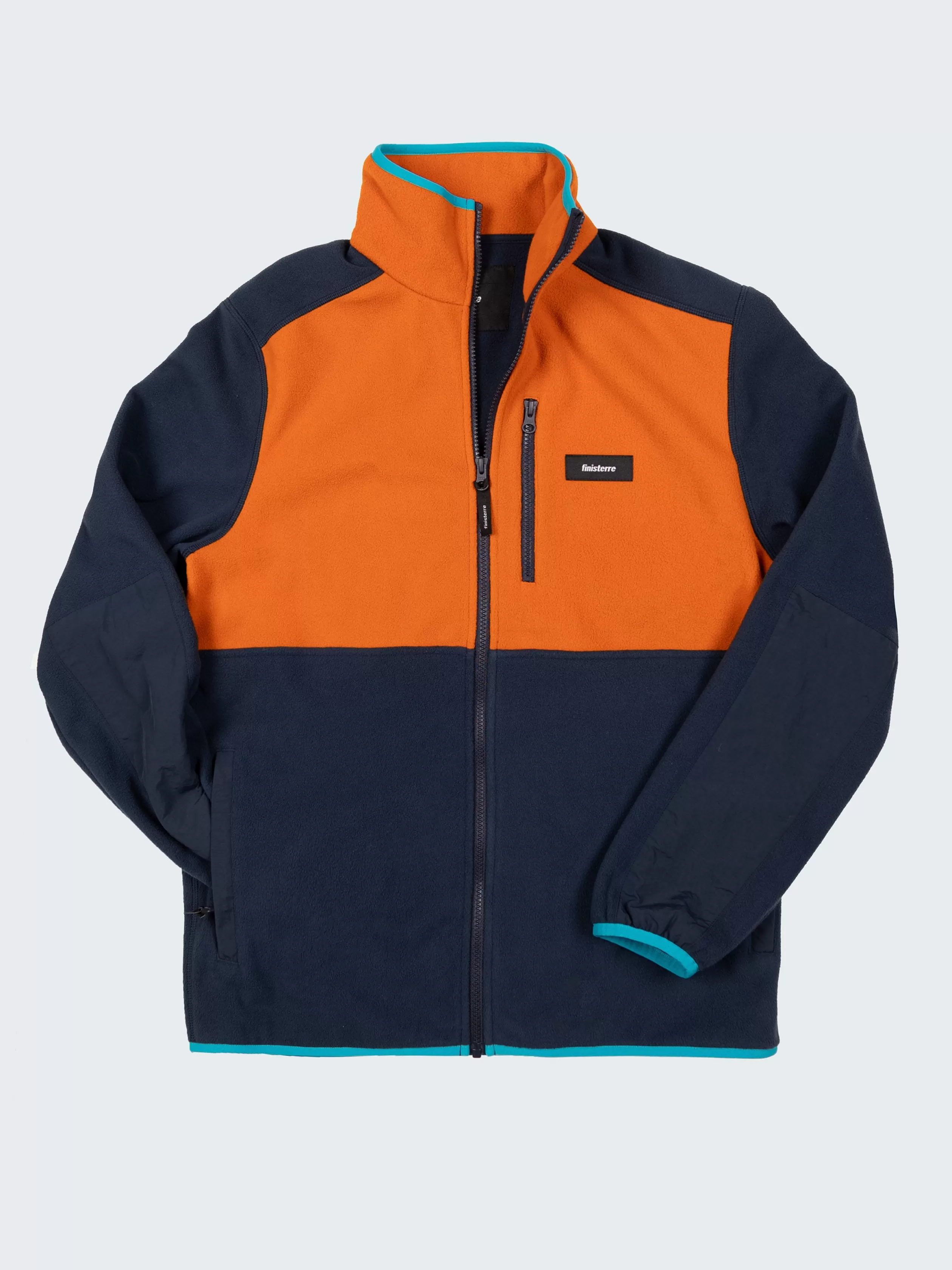 Finisterre Recycled lightweight fleece in navy and terracotta< Fleece