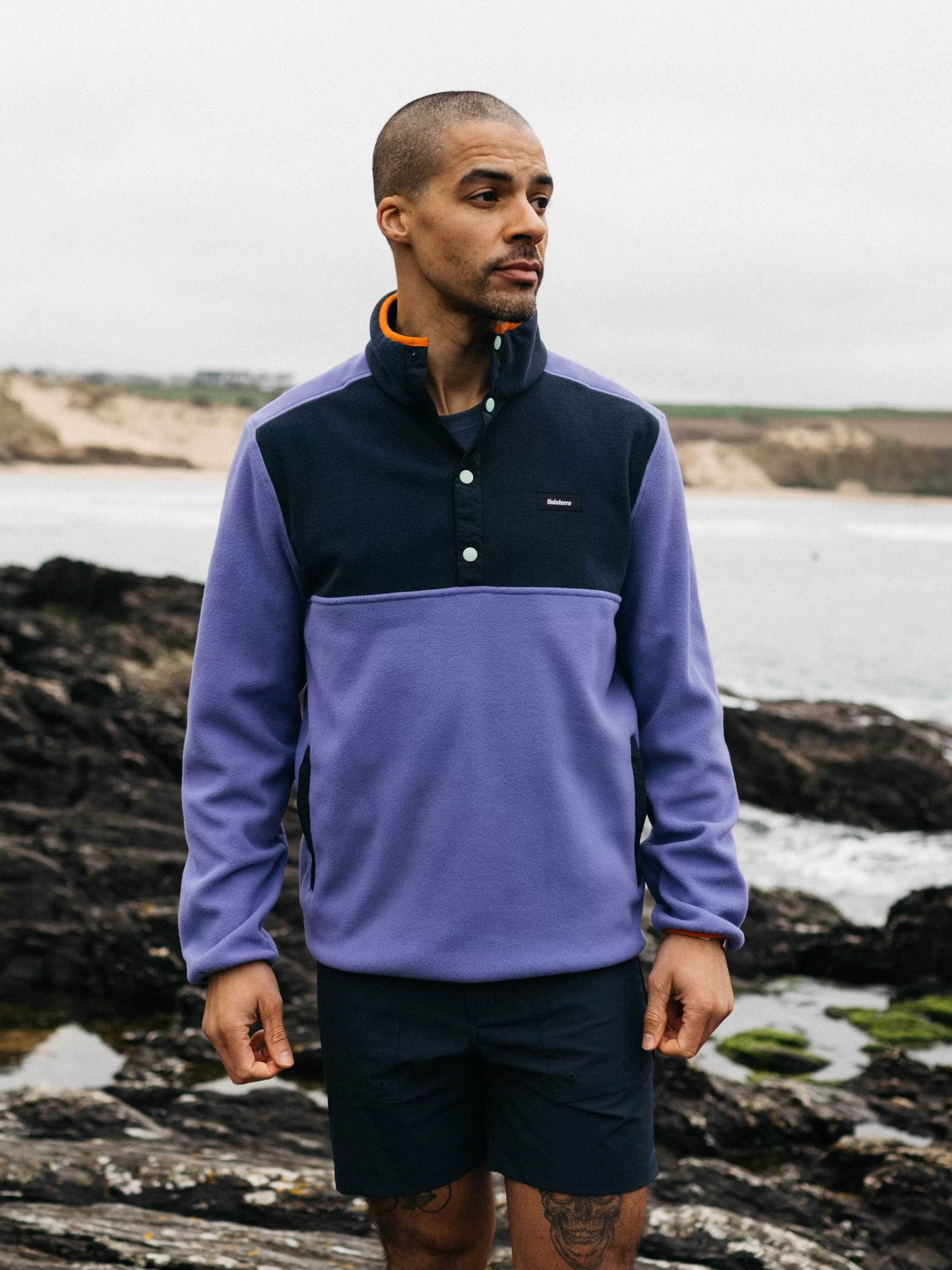 Finisterre Recycled lightweight fleece in ultraviolet and navy< Fleece