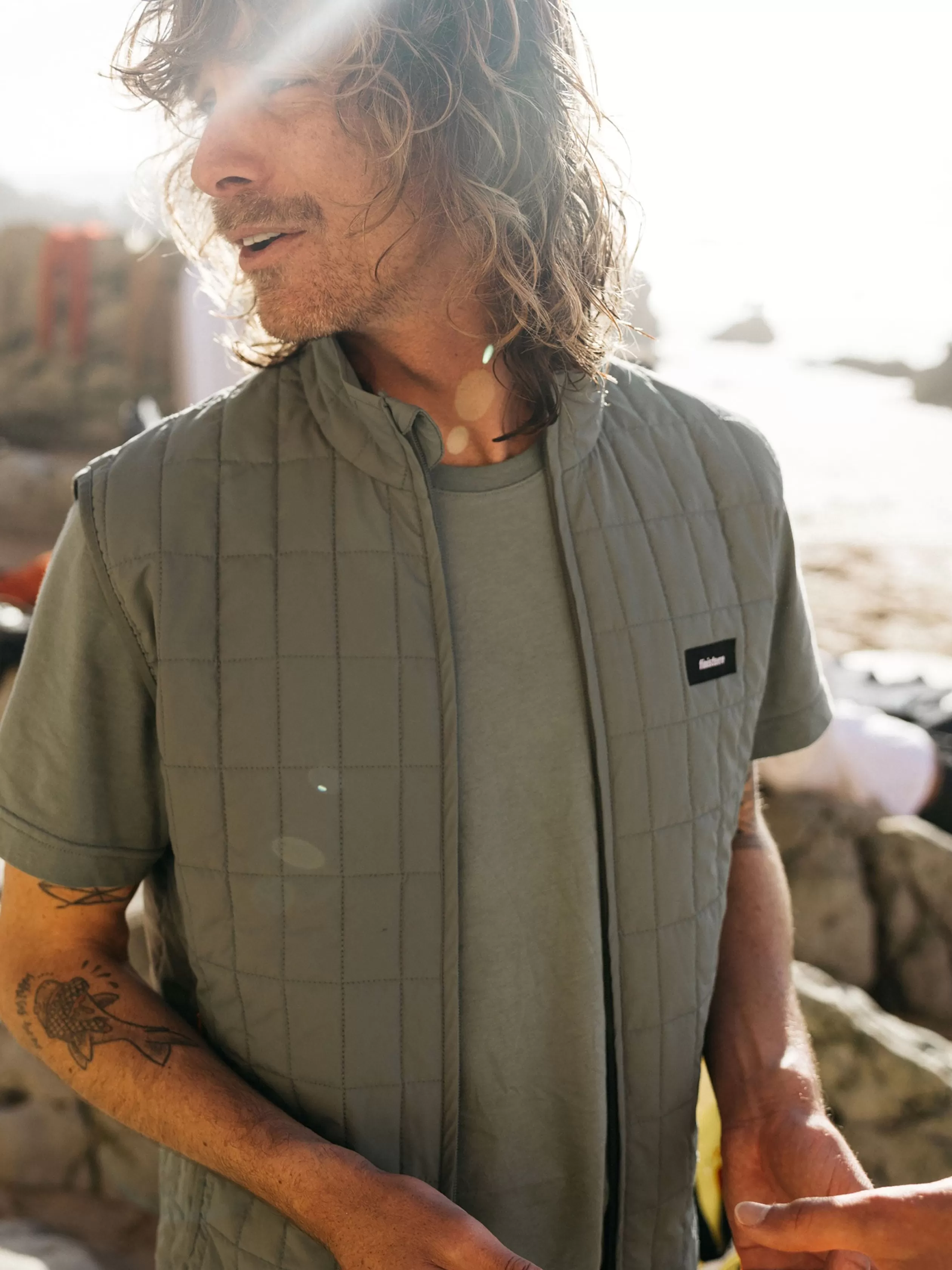 Finisterre Recycled lightweight gilet in green< Jackets, Coats & Gilets