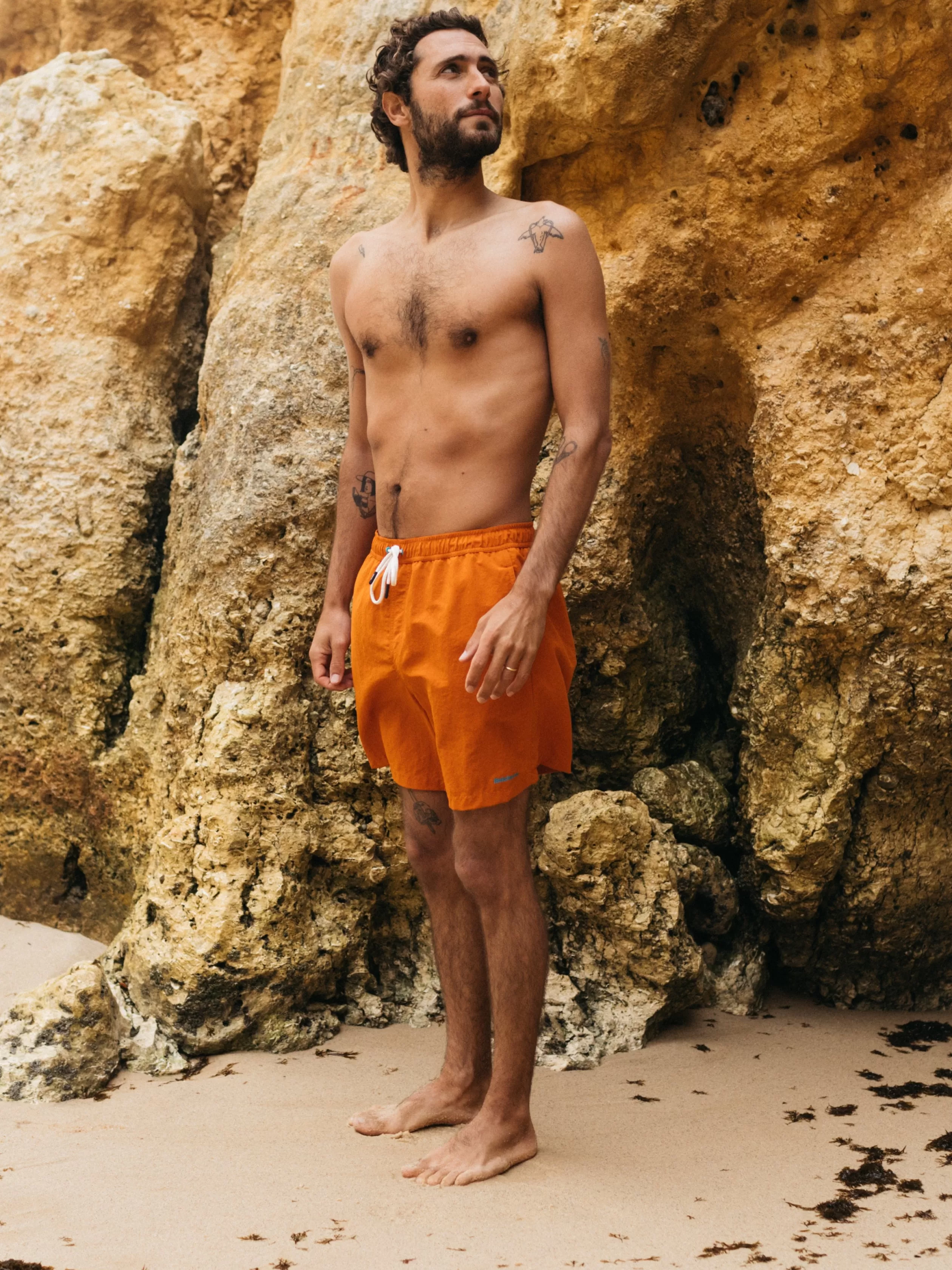 Finisterre Recycled swim shorts in orange< Swimwear