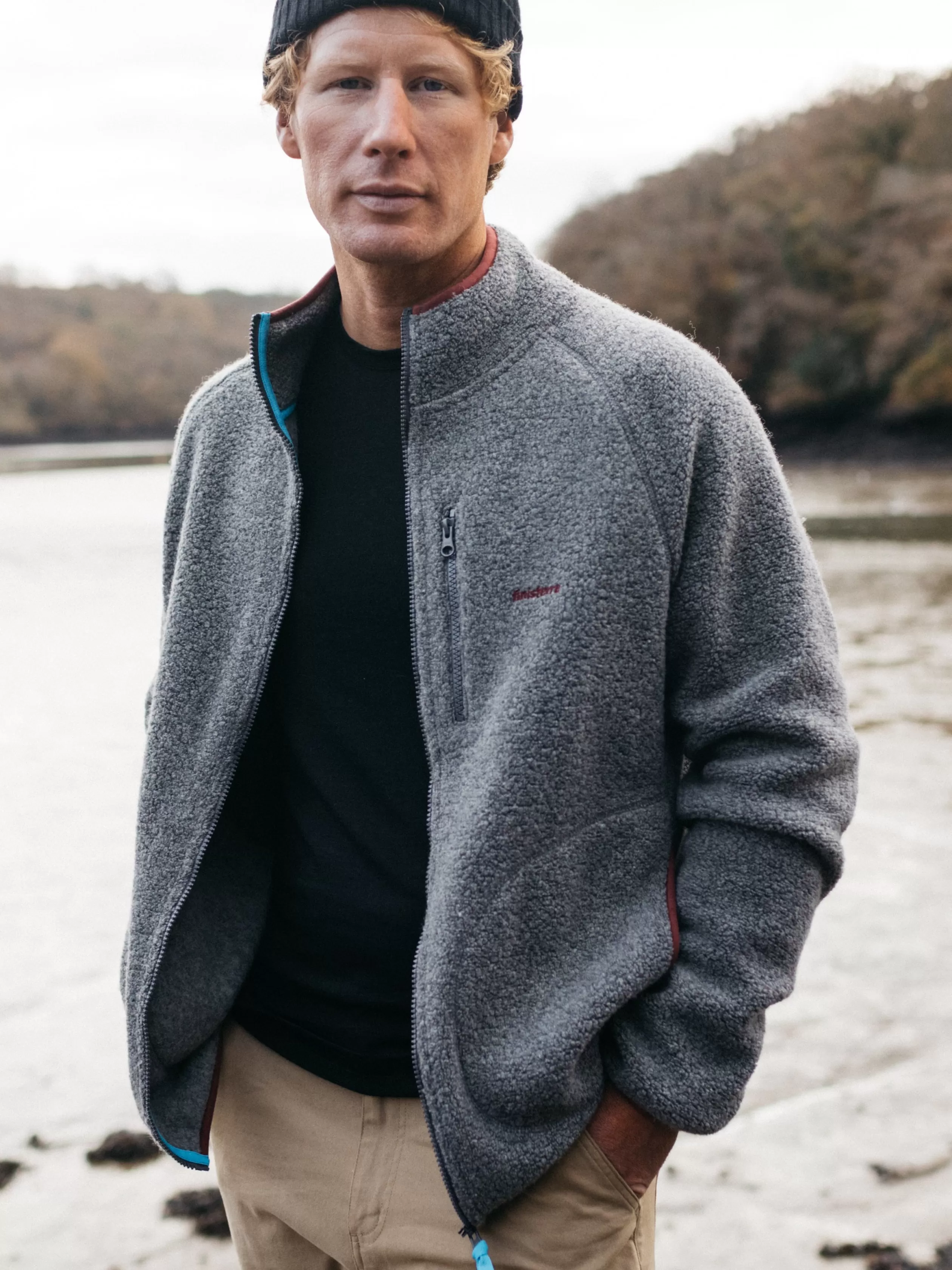 Finisterre Recycled wool full zip fleece in < Fleece