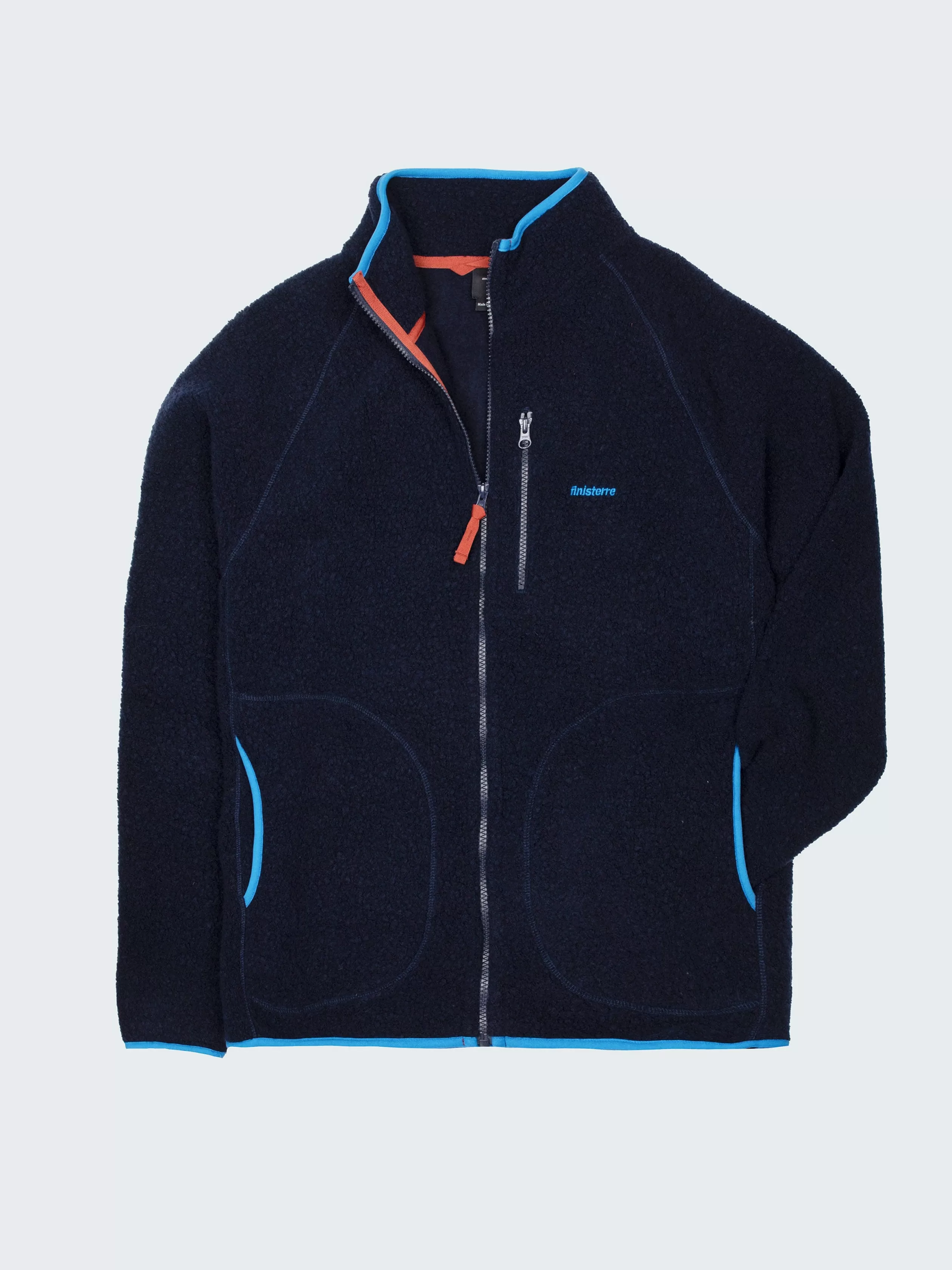 Finisterre Recycled wool full zip fleece in blue< Fleece