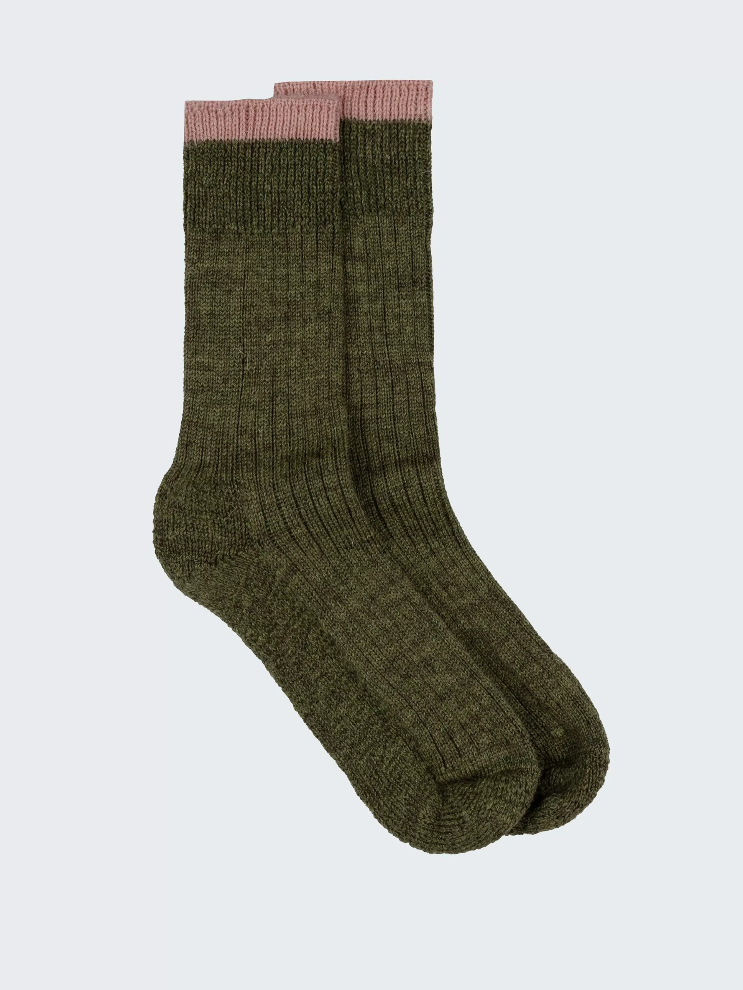 Finisterre Thick wool blend sock in fern and pink salt<Women Socks | Socks