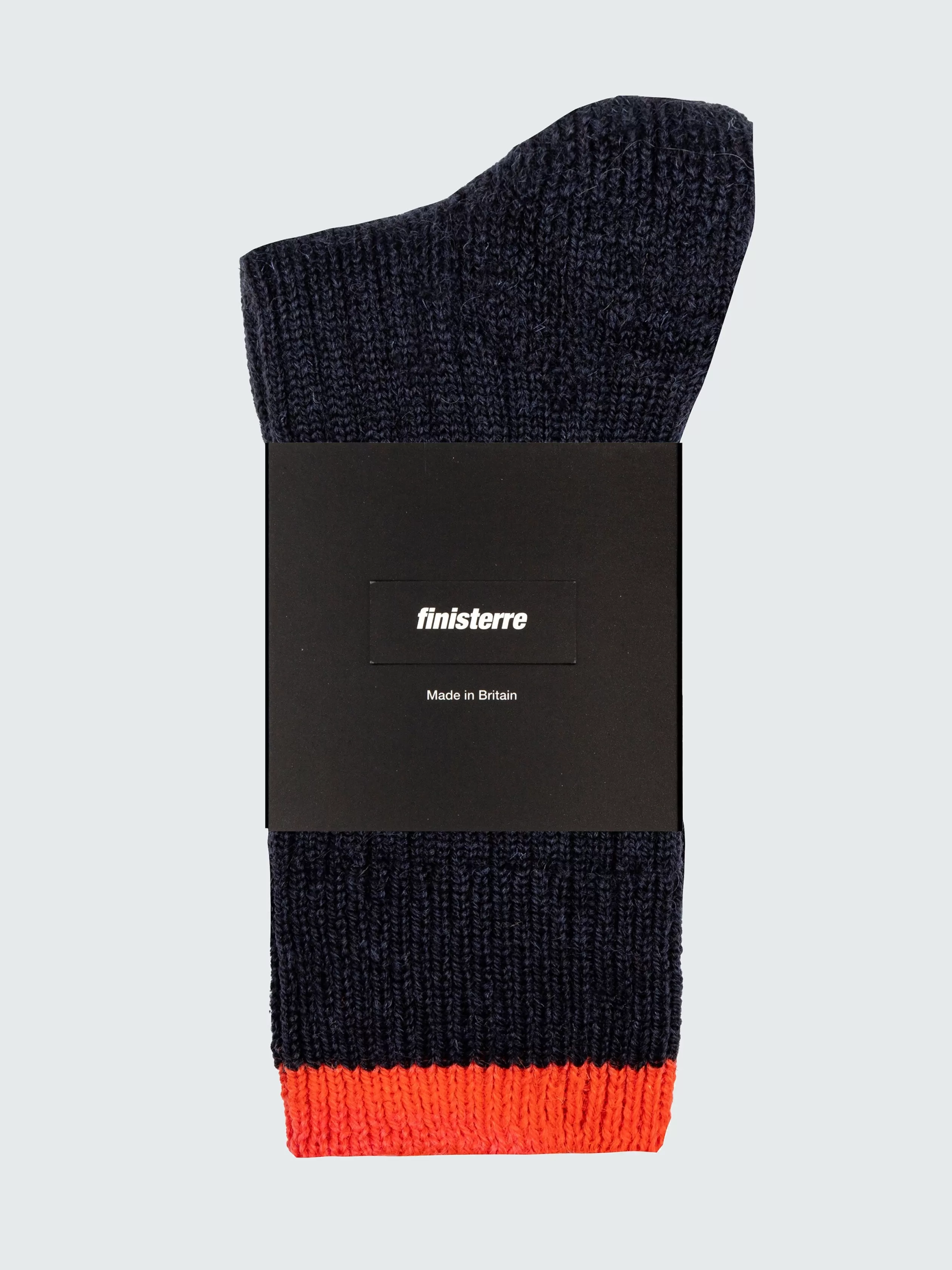 Finisterre Thick wool blend sock in navy and bright flame<Women Socks | Socks