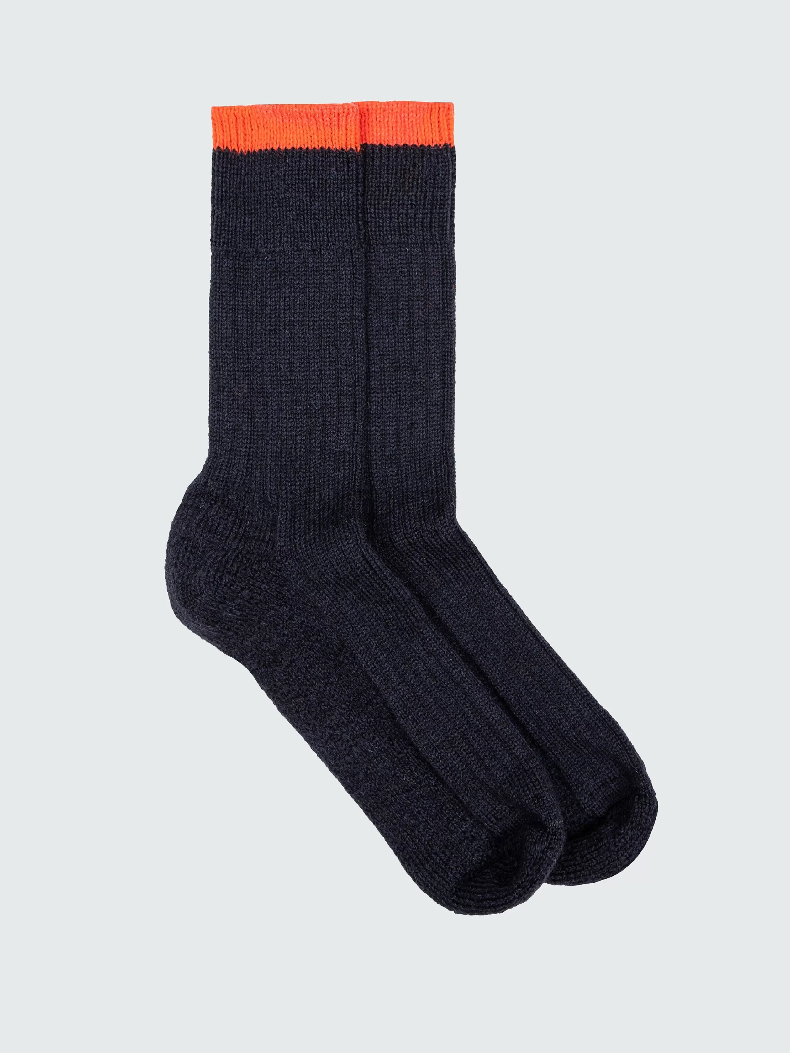 Finisterre Thick wool blend sock in navy and bright flame<Women Socks | Socks